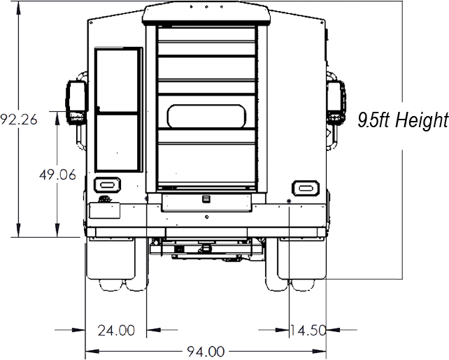Rear View of LCF G1 Gorilla Truck Box Best Box Service Body Truck