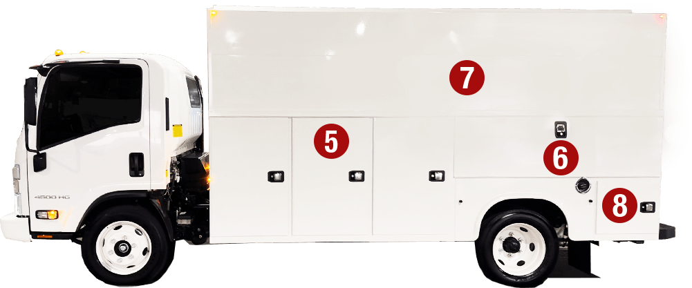 Gorilla G1 LCF Driver Side Compartments, Best Service Body